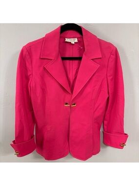 St. John Hot Pink Blazer with Gold Accents
